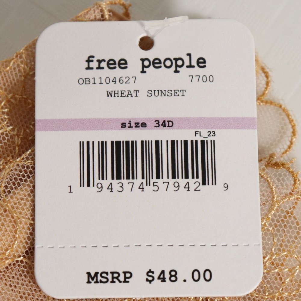 NWT Free People Lucia Bra in Wheat Sunset - Picture 7 of 16